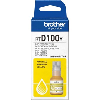 Recharge d'encre Brother BTD100Y - Jaune - Rechargeur d'encre - Publicité Recharge d'encre Brother BTD100Y - Jaune - Rechargeur d'encre - Publicité