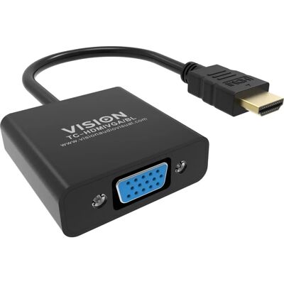 Vision TC-HDMIVGA/BL Videokabeladapter - HDMI zu VGA - Schwarz Vision TC-HDMIVGA/BL Videokabeladapter - HDMI zu VGA - Schwarz