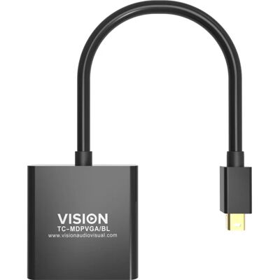 Vision TC-MDPVGA/BL - Adattatore video Mini DisplayPort a VGA - Nero Vision TC-MDPVGA/BL - Adattatore video Mini DisplayPort a VGA - Nero