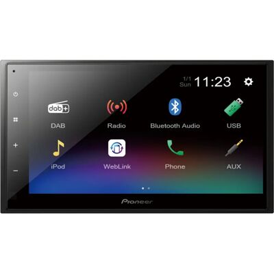 Pioneer Fekete DMH-A340DAB Autórádió Bluetooth USB Pioneer Fekete DMH-A340DAB Autórádió Bluetooth USB