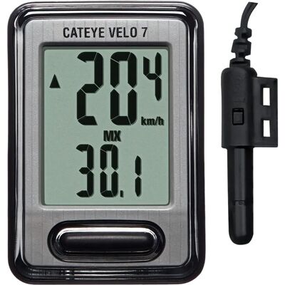 Cateye Velo 7 Sykkelcomputer - Grå - Sykkeltilbehør Cateye Velo 7 Sykkelcomputer - Grå - Sykkeltilbehør