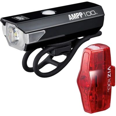 Zestaw świateł Cateye Ampp 100 / Viz 100 - Czarny / Światło / Ładowalne Zestaw świateł Cateye Ampp 100 / Viz 100 - Czarny / Światło / Ładowalne