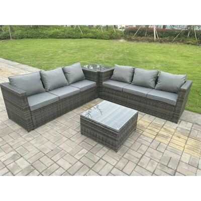 Fimous Outdoor Rattan Ecksofa mit Couchtischen - Gartenecksofa Fimous Outdoor Rattan Ecksofa mit Couchtischen - Gartenecksofa