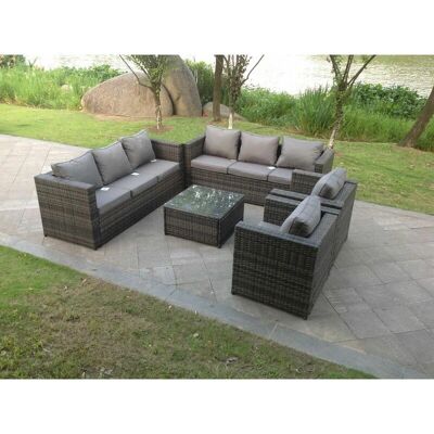 Fimous 8-Sitzer Gartenset im Freien - Rattan Gartenmöbel Fimous 8-Sitzer Gartenset im Freien - Rattan Gartenmöbel