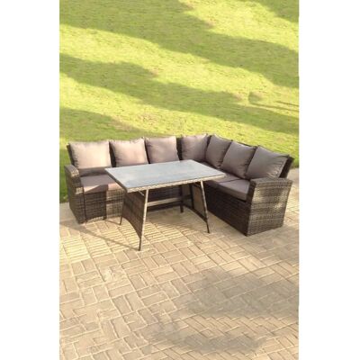 Fimous - Ecksofa Esstisch-Set - 6-Sitzer - Gartenmöbel Set Fimous - Ecksofa Esstisch-Set - 6-Sitzer - Gartenmöbel Set