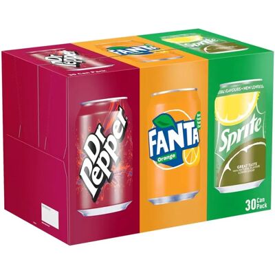 Coca-Cola - Dr Pepper Fanta Sprite 30-pack - Soft drink Coca-Cola - Dr Pepper Fanta Sprite 30-pack - Soft drink