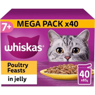 Whiskas Senior Cat Food - Poultry in Jelly 85g Pouches Whiskas Senior Cat Food - Poultry in Jelly 85g Pouches