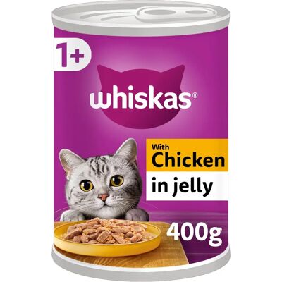 Whiskas - 1+ Cat Tins - Chicken in Jelly - Cat Food Whiskas - 1+ Cat Tins - Chicken in Jelly - Cat Food