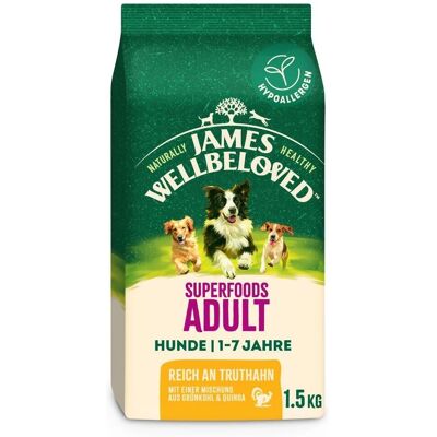 James Wellbeloved Superfood Adult Dog Dry Food Turkey - Dog Food James Wellbeloved Superfood Adult Dog Dry Food Turkey - Dog Food