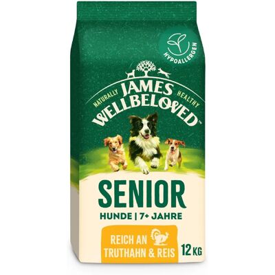 James Wellbeloved Senior Hypoallergenic Truthahn Reis Hundefutter - 12 kg James Wellbeloved Senior Hypoallergenic Truthahn Reis Hundefutter - 12 kg