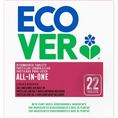 Ecover Tabletas para lavavajillas limón y mandarina - 22 unidades Ecover Tabletas para lavavajillas limón y mandarina - 22 unidades