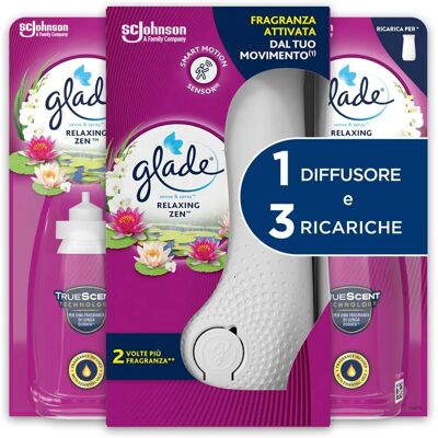 GLADE - Sense & Spray - Relaxing Zen - 3 Ricariche - Diffusore GLADE - Sense & Spray - Relaxing Zen - 3 Ricariche - Diffusore