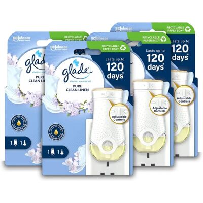 Glade - Plug-in Starter Kit - Clean Linen - 4x20ml - Air Freshener Glade - Plug-in Starter Kit - Clean Linen - 4x20ml - Air Freshener