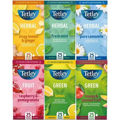 Tetley Raspberry Pomegranate Herbal & Fruit Tea - Tea Bags Variety Pack Tetley Raspberry Pomegranate Herbal & Fruit Tea - Tea Bags Variety Pack