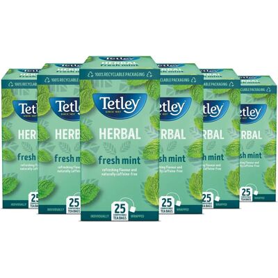 Tetley Fresh Mint - Mint - Pack of 6 Boxes - Tea Tetley Fresh Mint - Mint - Pack of 6 Boxes - Tea