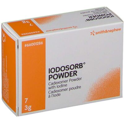 Polvere Iodosorb di Smith & Nephew - 3g, 7 pz - Guarigione delle ferite Polvere Iodosorb di Smith & Nephew - 3g, 7 pz - Guarigione delle ferite