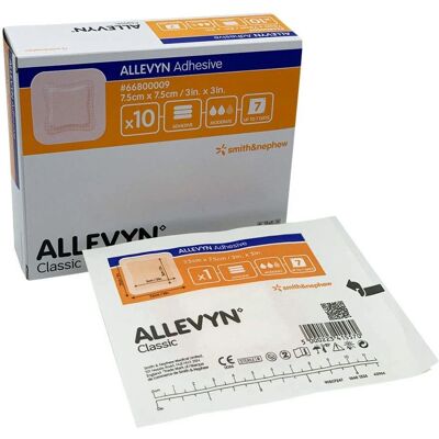 Smith & Nephew Allevyn Ag Adhesieve Hydrocellulaire Wondverband - 7,5x7,5cm Smith & Nephew Allevyn Ag Adhesieve Hydrocellulaire Wondverband - 7,5x7,5cm