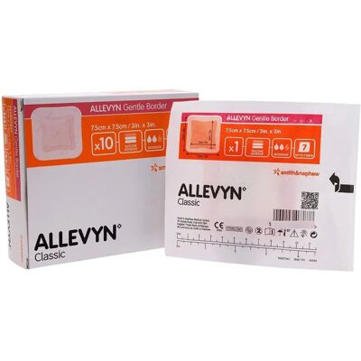 Smith & Nephew Allevyn Gentle Border - 7,5cm x 7,5cm - Boîte de 10 pansements - Publicité Smith & Nephew Allevyn Gentle Border - 7,5cm x 7,5cm - Boîte de 10 pansements - Publicité