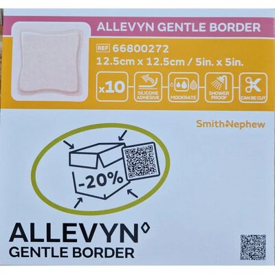 Smith & Nephew Allevyn Gentle Border - 12,5cm x 12,5cm - Sårförband Smith & Nephew Allevyn Gentle Border - 12,5cm x 12,5cm - Sårförband