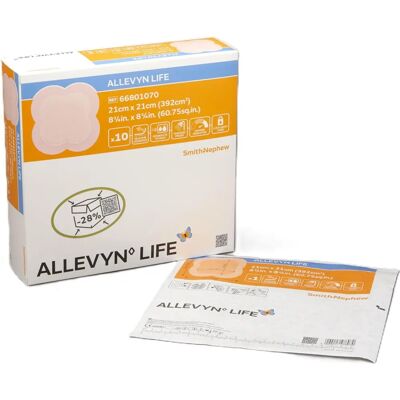 Smith & Nephew Allevyn Life Pansement - 21 x 21 cm - Soin des plaies, ulcères Smith & Nephew Allevyn Life Pansement - 21 x 21 cm - Soin des plaies, ulcères
