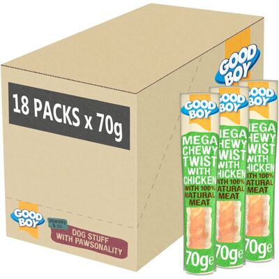 Good Boy - Mega Chewy Twist - 26cm - 70g - Dog Chew Good Boy - Mega Chewy Twist - 26cm - 70g - Dog Chew