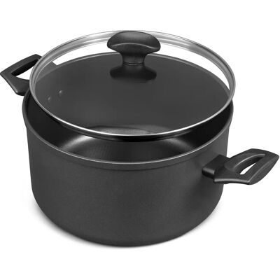 Olla de stock de aluminio con superficie acanalada y base de acero - 24cm 5,7L Olla de stock de aluminio con superficie acanalada y base de acero - 24cm 5,7L