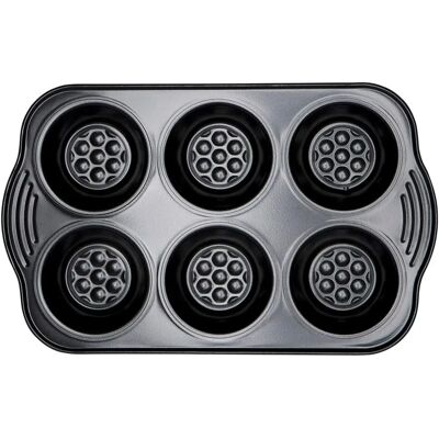 Prestige Aerolift Muffin Tin Black Rectangular - 6 Cup Prestige Aerolift Muffin Tin Black Rectangular - 6 Cup
