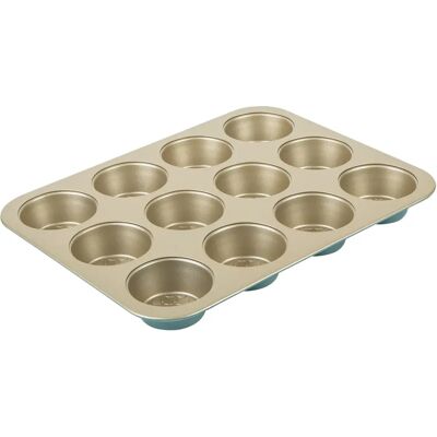 Prestige Nadiya Muffin Tin - 12 Cups, Green, Non-Stick, Durable Prestige Nadiya Muffin Tin - 12 Cups, Green, Non-Stick, Durable