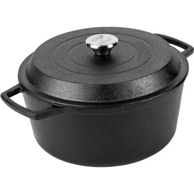 Nadiya Hussain by Prestige Cast Iron Casserole Pan - Black - 4.5L - Cookware Nadiya Hussain by Prestige Cast Iron Casserole Pan - Black - 4.5L - Cookware