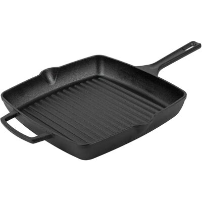 Nadiya Hussain by Prestige Cast Iron Square Grill Pan - 27cm - Oven Safe Nadiya Hussain by Prestige Cast Iron Square Grill Pan - 27cm - Oven Safe