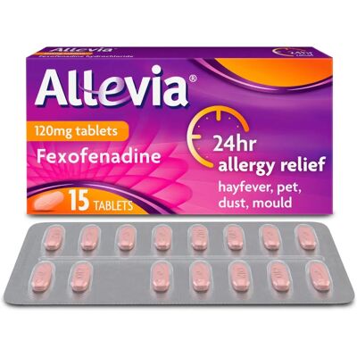 Allevia Fexofenadine Tablets - Hayfever Relief - 120mg, Pack of 15 Allevia Fexofenadine Tablets - Hayfever Relief - 120mg, Pack of 15