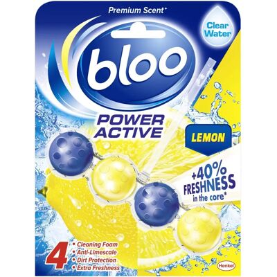 Bloo - Power Active - Lemon - 50 g - Toilet Rim Block Bloo - Power Active - Lemon - 50 g - Toilet Rim Block