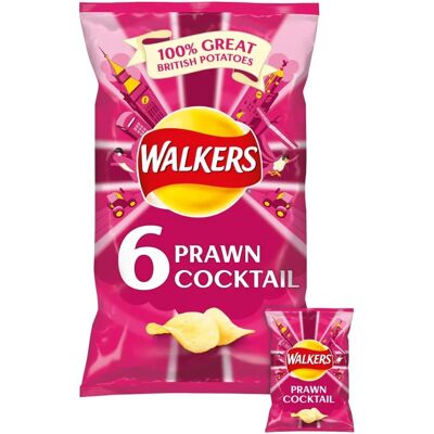 Walkers - Prawn Cocktail Crisps - 6 x 25g - Pack of 18 Walkers - Prawn Cocktail Crisps - 6 x 25g - Pack of 18