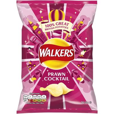Walkers Prawn Cocktail Crisps - 32 Bags of 32.5g Walkers Prawn Cocktail Crisps - 32 Bags of 32.5g