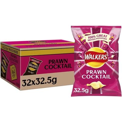 Walkers Prawn Cocktail Crisps - Snack - 32 Bags Walkers Prawn Cocktail Crisps - Snack - 32 Bags