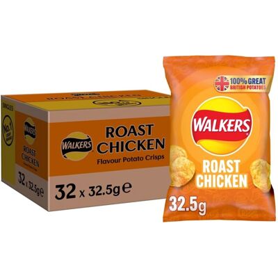 Walkers Roast Chicken Crisps - Pack of 32 - Crisps Walkers Roast Chicken Crisps - Pack of 32 - Crisps