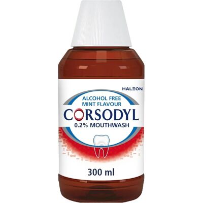 Corsodyl Mouthwash Gum Disease Treatment for Adults Chlorhexidine Mouthwash for Gingivitis Treatment Alcohol Free Mint 300ml Corsodyl Mouthwash Gum Disease Treatment for Adults Chlorhexidine Mouthwash for Gingivitis Treatment Alcohol Free Mint 300ml
