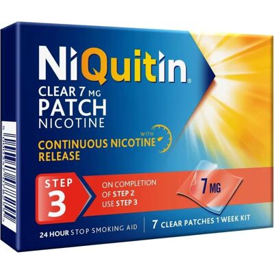 Niquitin Nicotine Patch 7mg - 7 Patches - Step 3 - Clear Niquitin Nicotine Patch 7mg - 7 Patches - Step 3 - Clear