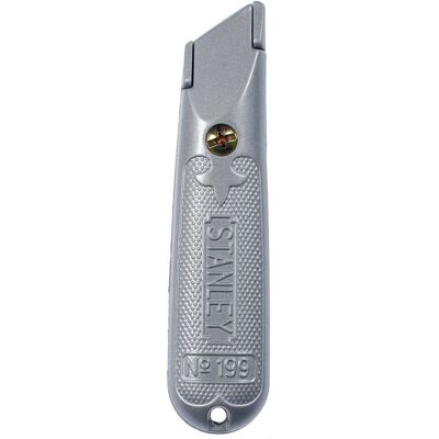 Couteau Utilitaire Stanley - Lame Fixe, Corps en Zinc, Verrouillage, 3 Lames - Outil - Publicité Couteau Utilitaire Stanley - Lame Fixe, Corps en Zinc, Verrouillage, 3 Lames - Outil - Publicité