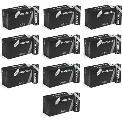 Pile alcaline industrielle AA Duracell - Pack de 100 - Publicité Pile alcaline industrielle AA Duracell - Pack de 100 - Publicité