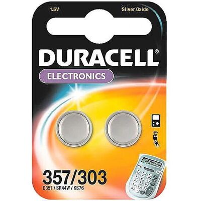 Bateria guzikowa Duracell 357/303 w oksydzie srebra - Nie nadaje się do ponownego ładowania Bateria guzikowa Duracell 357/303 w oksydzie srebra - Nie nadaje się do ponownego ładowania