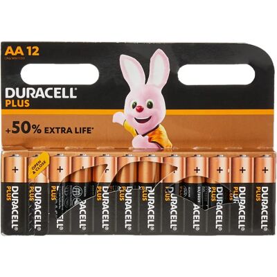 Piles AA Duracell Plus - Pack de 12 - Pile - Publicité Piles AA Duracell Plus - Pack de 12 - Pile - Publicité