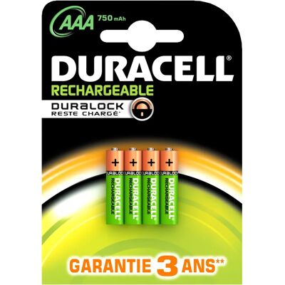 Duracell Modèle Batterie Rechargeable AAA - 750mAh - Publicité Duracell Modèle Batterie Rechargeable AAA - 750mAh - Publicité