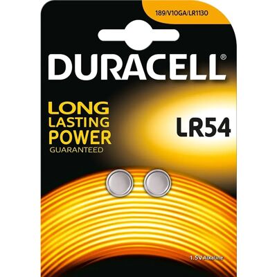Baterías de botón alcalinas Duracell LR1130 LR54 - Pack de 2, 10 unidades - 1,5V Baterías de botón alcalinas Duracell LR1130 LR54 - Pack de 2, 10 unidades - 1,5V
