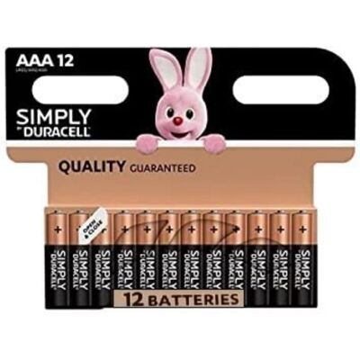Piles alcalines Duracell Simply AAA - Pack de 12 - Publicité Piles alcalines Duracell Simply AAA - Pack de 12 - Publicité