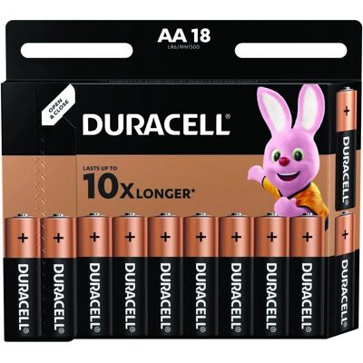 Pile Duracell MN1500B18 AA - Longue Durée, Fiable, 1500mAh - Pile - Publicité Pile Duracell MN1500B18 AA - Longue Durée, Fiable, 1500mAh - Pile - Publicité
