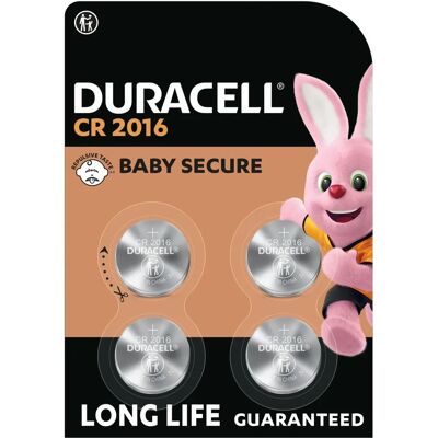 Pile bouton lithium Duracell CR2016 - Pack de 4 - Publicité Pile bouton lithium Duracell CR2016 - Pack de 4 - Publicité