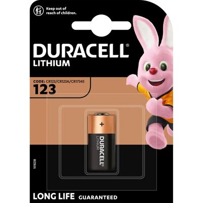 Batería Duracell CR123A - Litio 3V No recargable - Hogar Batería Duracell CR123A - Litio 3V No recargable - Hogar