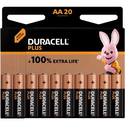 Duracell MN1500 AA Batterie - Packung mit 20 - Haushaltsbatterie Duracell MN1500 AA Batterie - Packung mit 20 - Haushaltsbatterie