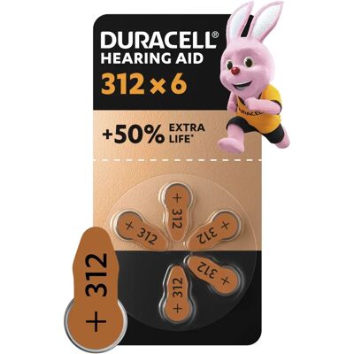 Duracell Baterías marrón 312 para audífonos - Baterías para audífonos Duracell Baterías marrón 312 para audífonos - Baterías para audífonos